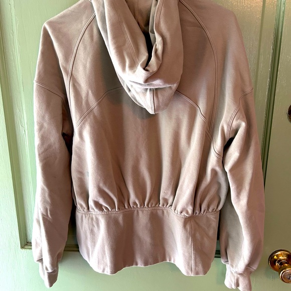 Lululemon Hugged Waist Cotton Zip Hoodie taupe size 10 - Picture 4 of 8
